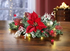 Gestecke & Kränze>Beleuchteter Tischaufleger ROT-GRÜN