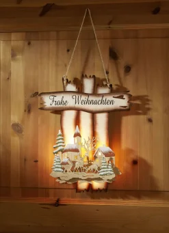 Weihnachtliche Dekorationen>Beleuchteter Wandhänger NATUR-BRAUN