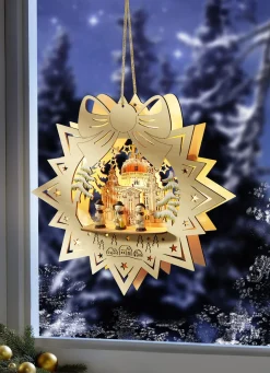 Fensterdekorationen>Beleuchtetes Fensterbild, batteriebetrieben NATUR