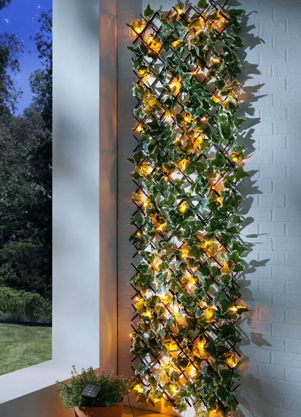 Gartenbeleuchtung|Sicht- & Sonnenschutz>Beleuchtetes Wandgitter