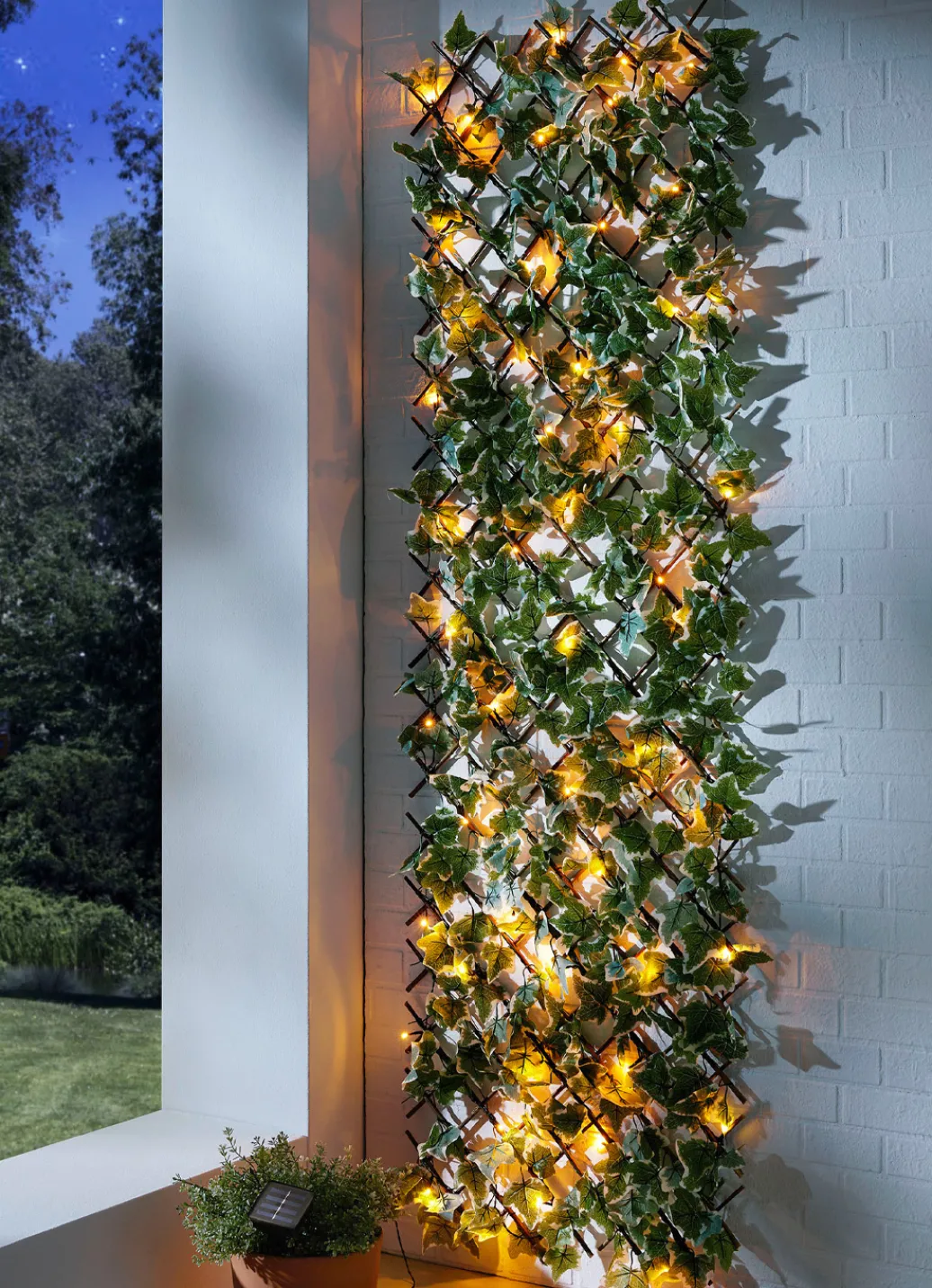 Gartenbeleuchtung|Sicht- & Sonnenschutz>Beleuchtetes Wandgitter