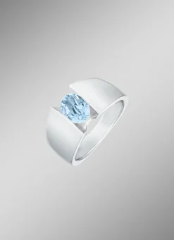Damen-Edelsteinschmuck>Beliebter Damenring mit Blautopas