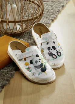 Schuhe|Damenschuhe>Bequemer Clog mit niedlichem Panda-Druck WEISS-BEIGE