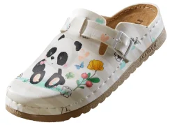 Schuhe|Damenschuhe></noscript>Bequemer Clog mit niedlichem Panda-Druck WEISS-BEIGE