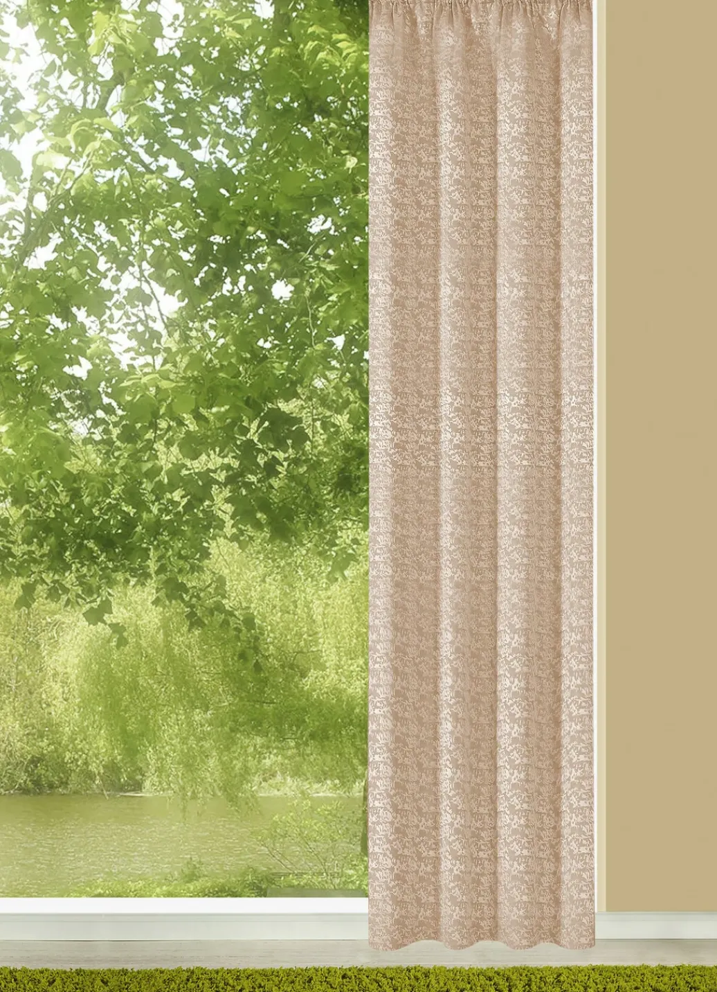 Heimtextilien>Übergardine mit Universalschienenband