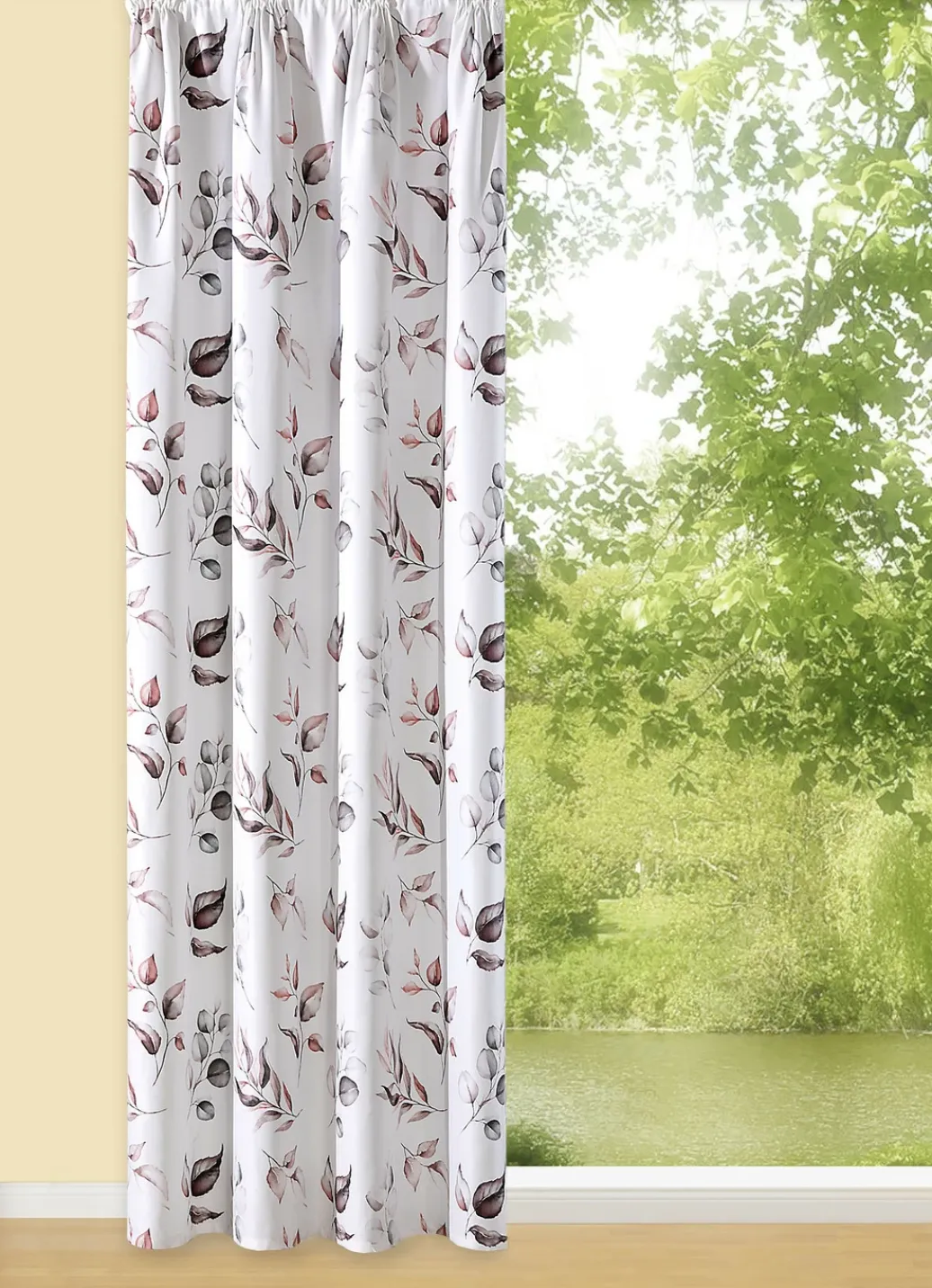 Heimtextilien>Übergardine mit Universalschienenband ROSÉ