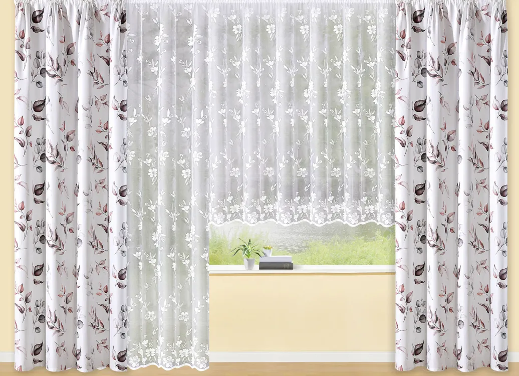 Heimtextilien>Übergardine mit Universalschienenband ROSÉ