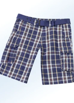 Hosen>Bermudas mit Gürtel und Cargotaschen in 2 Farben