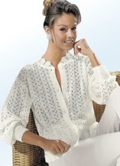 Damenwäsche|Nachtwäsche>Bettjäckchen, Langarm und durchgeknöpft