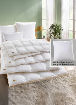 OBB Heimtextilien>Bettwarenprogramm Schwarzwald mit goldener Satin-Biese