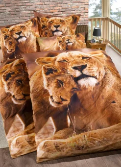 Heimtextilien>Bettwäsche-Garnitur in Renforcé-Qualität BRAUN