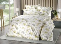 FLORELLA Heimtextilien>Bettwäsche-Garnitur mit Ginkgo-Blätter-Motiv