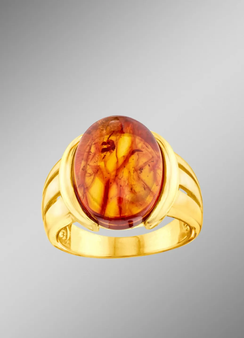 Damen-Edelsteinschmuck>Bezaubernder Damenring mit Bernstein