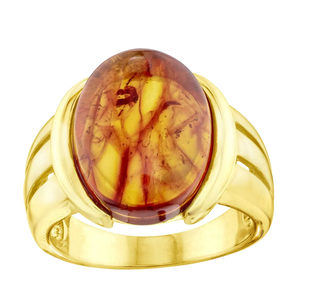 Damen-Edelsteinschmuck>Bezaubernder Damenring mit Bernstein