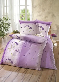 DOBNIG Heimtextilien>Bügelleichte Bettwäsche-Garnitur mit Reißverschluss