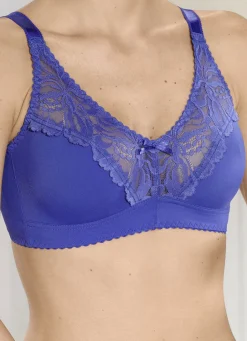 KUDRESHOV Wäsche|Damenwäsche>BH mit floraler Elastikspitze 1X ROYALBLAU, 1X WEISS