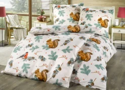 DOBNIG Bettwäsche|Heimtextilien>Biber Bettwäsche-Garnitur aus 100% Baumwolle