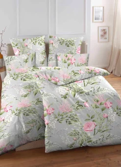 BIBERNA Heimtextilien>Bettwäsche-Garnitur in Renforcé-Qualität GRAU-BUNT