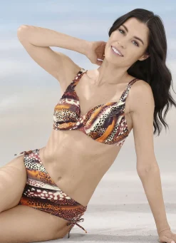 Bade- & Strandmode|Bade- & Strandmode>Bikini mit Bügel, schalenlos, seitlich raffbar SCHOKO-BUNT