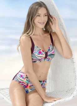 Bade- & Strandmode|Bade- & Strandmode>Bikini mit herausnehmbaren Softschalen BORDEAUX-BUNT