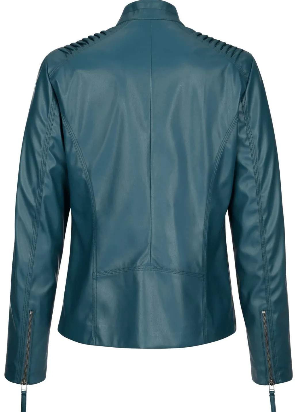 Jacken & Mäntel>Blazer aus Lederimitat mit Biesenzier PETROL