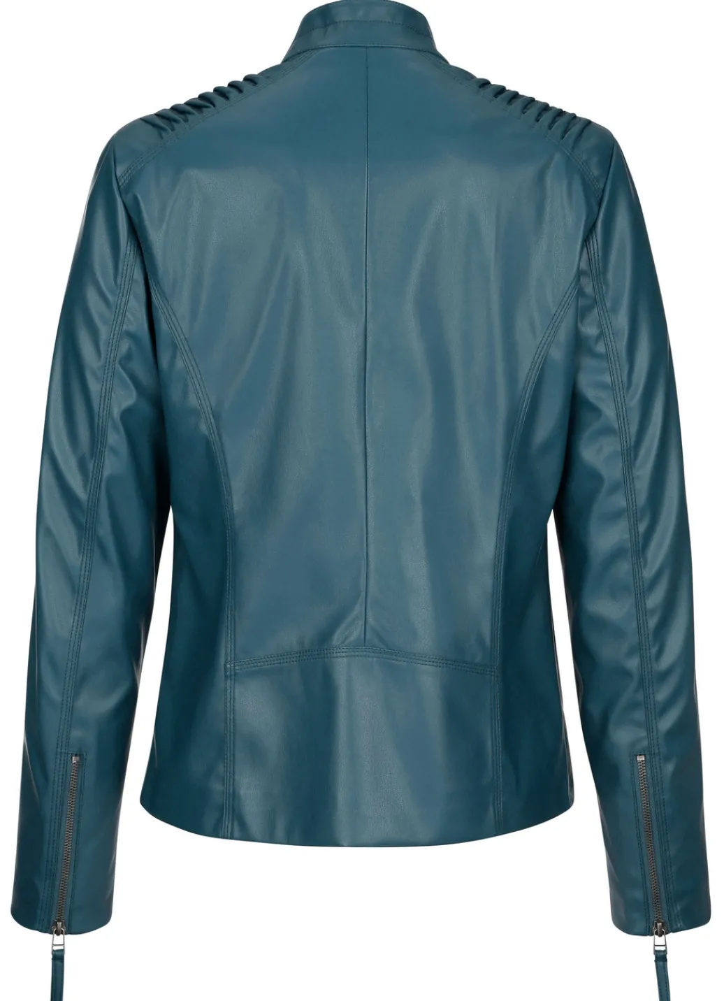 Jacken & Mäntel>Blazer aus Lederimitat mit Biesenzier PETROL