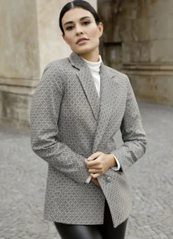 Blazer & Anzüge>Blazer mit grafischem Dessin CAMEL-SCHWARZ