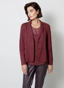 Blazer & Anzüge>Blazer mit hübscher Stickerei WEINROT
