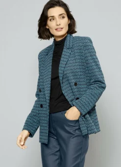 Blazer & Anzüge>Blazer mit interessantem Dessin PETROL-SCHWARZ