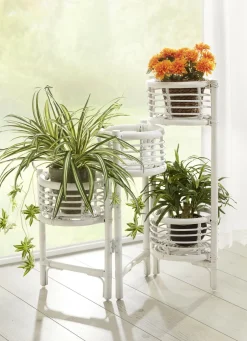 Dekoration|Möbel>Blumenständer aus Rattangeflecht
