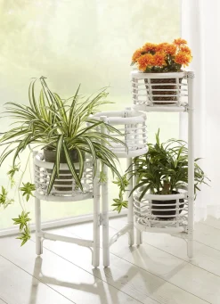Dekoration|Möbel>Blumenständer aus Rattangeflecht