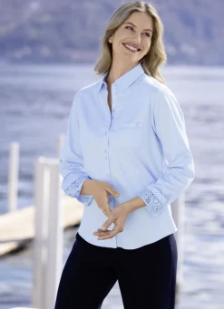 B/ANCA Blusen & Tuniken>Bluse mit Hemdkragen BLEU