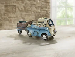 Dekoration>BMW Isetta mit Anhänger BLAU