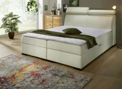 Möbel>Boxspringbett auf hochwertigem Echtholzgestell