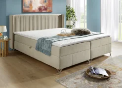 Möbel>Boxspringbett mit Bettkasten und Topper