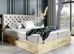 Möbel>Boxspringbett mit Bettkasten und Topper