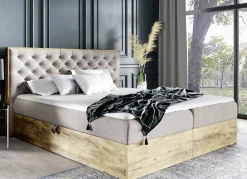 Möbel>Boxspringbett mit Bettkasten und Topper