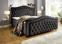 Möbel></noscript>Boxspringbett mit gepolsterten Kopf- und Fußteil
