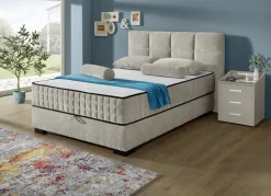 Möbel>Boxspringbett mit Wendematratze und Bettkasten