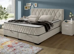 Möbel></noscript>Boxspringbett mit Wendematratze und Bettkasten