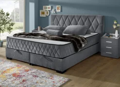 Möbel></noscript>Boxspringbett mit Wendematratze und Bettkasten