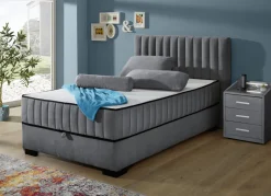Möbel></noscript>Boxspringbett mit Wendematratze und Bettkasten