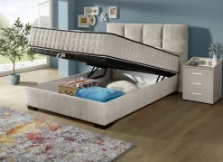 Möbel></noscript>Boxspringbett mit Wendematratze und Bettkasten