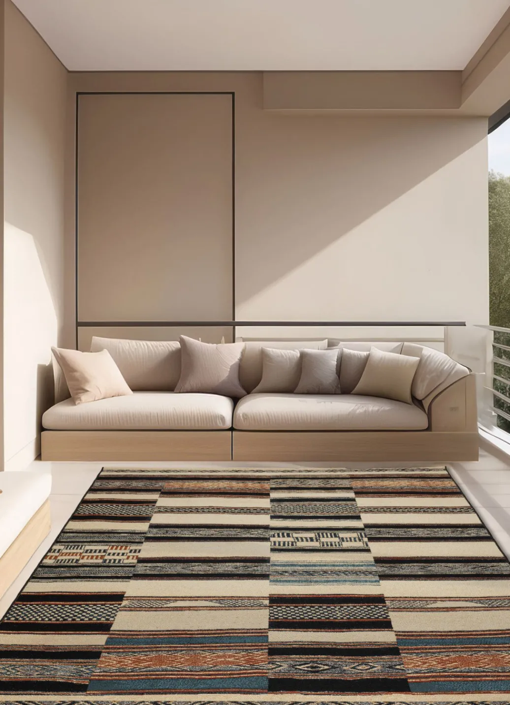 Heimtextilien>Brücke und Teppich für den Innen- und Außenbereich BEIGE