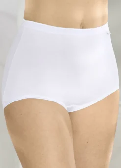 brio lingerie Damenwäsche|Wäsche>Fünferpack Slips mit elastischen Abschlüssen WEISS