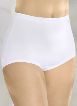 brio lingerie Damenwäsche|Wäsche>Fünferpack Slips mit elastischen Abschlüssen WEISS