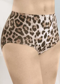 brio lingerie Wäsche|Damenwäsche>Viererpack Slips mit Raubtierdessin SAND-BEIGE-MOKKA