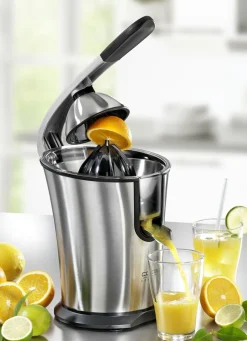 CASO Haushaltshelfer>CP300 Zitruspresse für alle Zitrusfrüchte EDELSTAHL-SCHW.