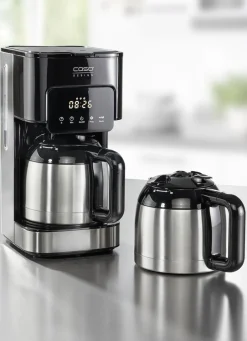 CASO Elektrische Küchengeräte|Technik>Kaffeemaschine mit 2 doppelwandigen Thermokannen SCHWARZ-SILBER