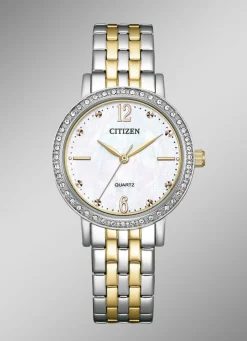 CITIZEN Damenuhren>Quartz-Damenuhr mit Perlmutt-Einlage